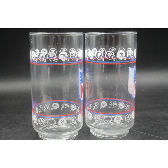Set Of 2 Mobil Gas NFL Football Teams Drinking Glasses - Picture 8 of 10